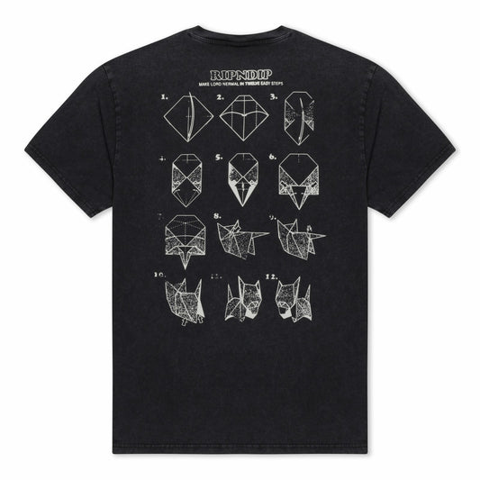 Origami Tee (Black Vintage Wash) - Ripndip