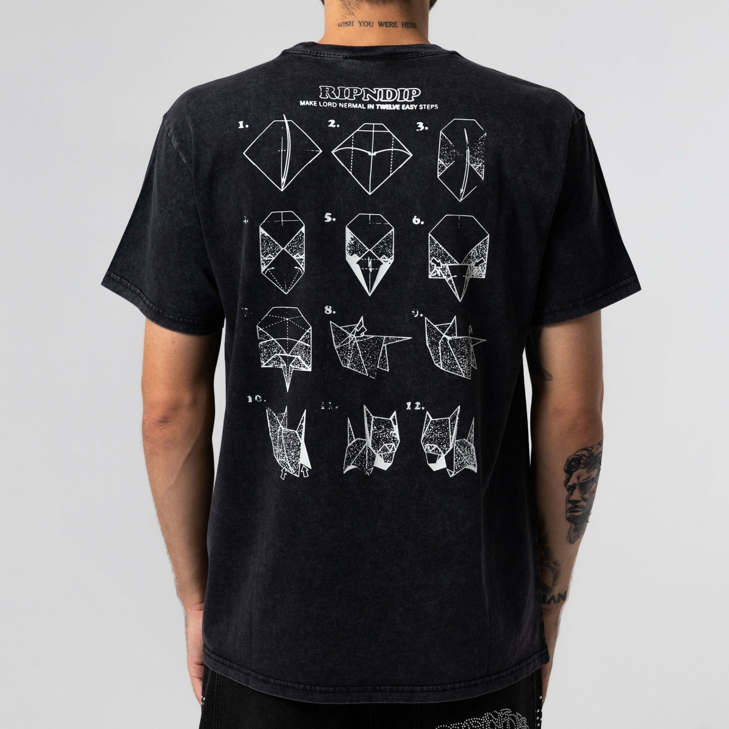Origami Tee (Black Vintage Wash) - Ripndip