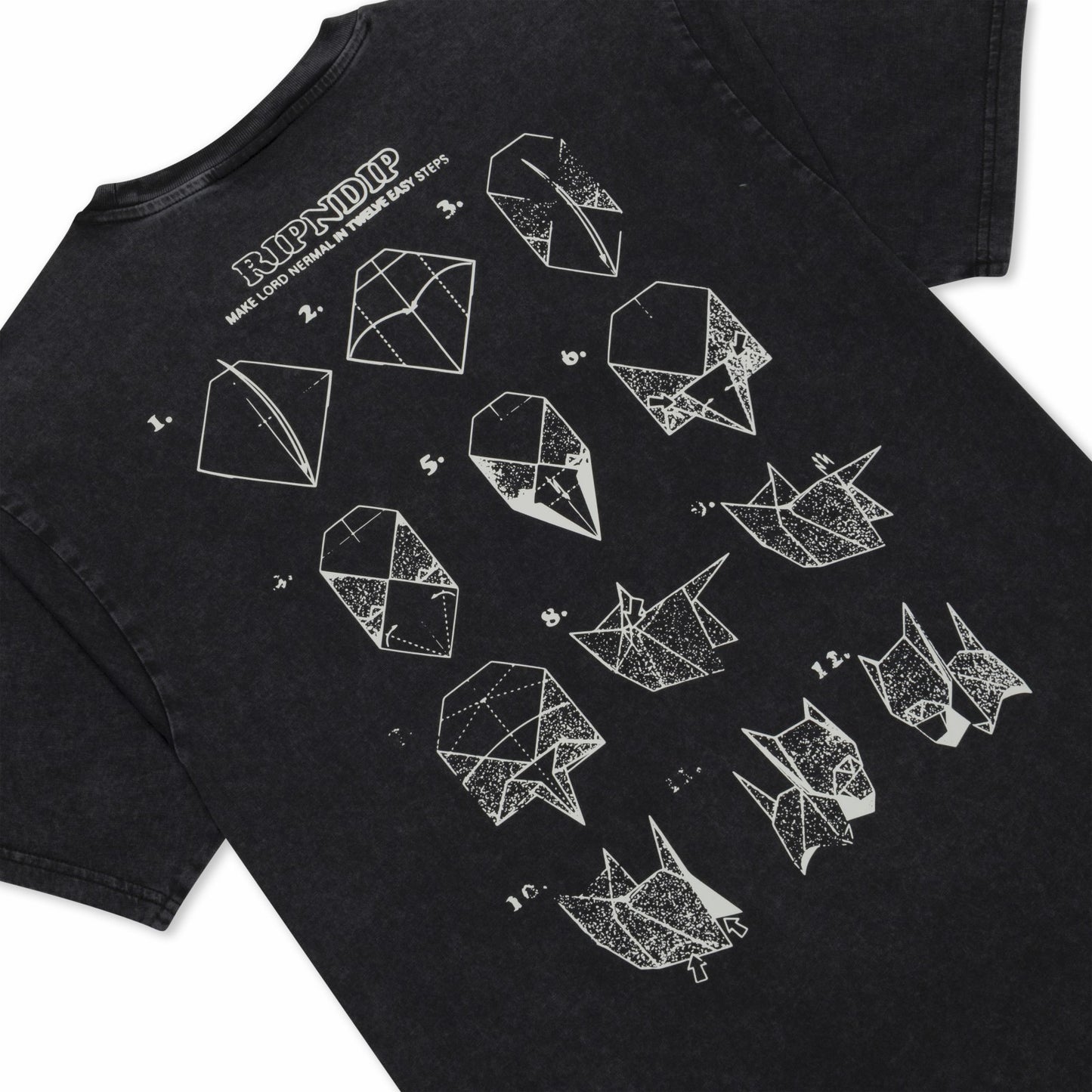 Origami Tee (Black Vintage Wash) - Ripndip