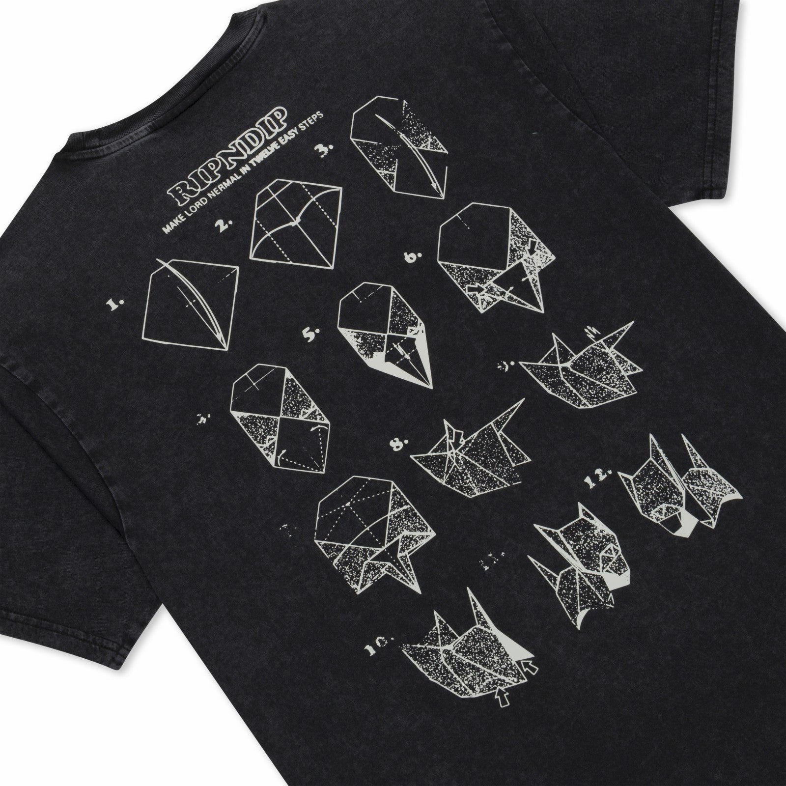 Origami Tee (Black Vintage Wash) - Ripndip