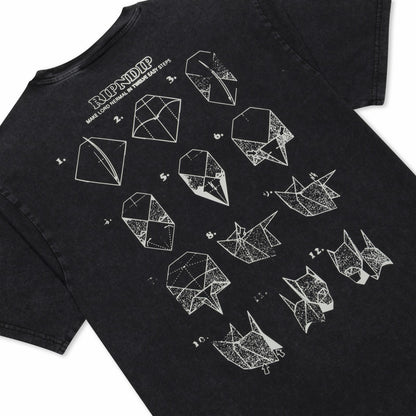 Origami Tee (Black Vintage Wash) - Ripndip