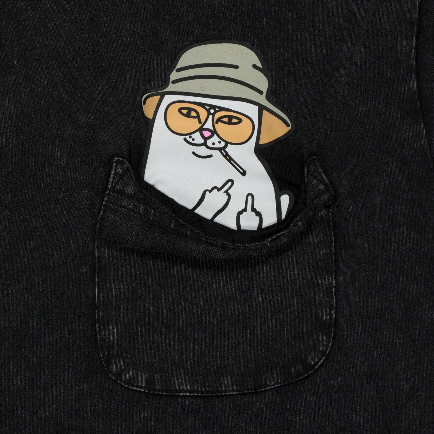 Nermal S Thompson Pocket Tee (Black Mineral Wash) - Ripndip