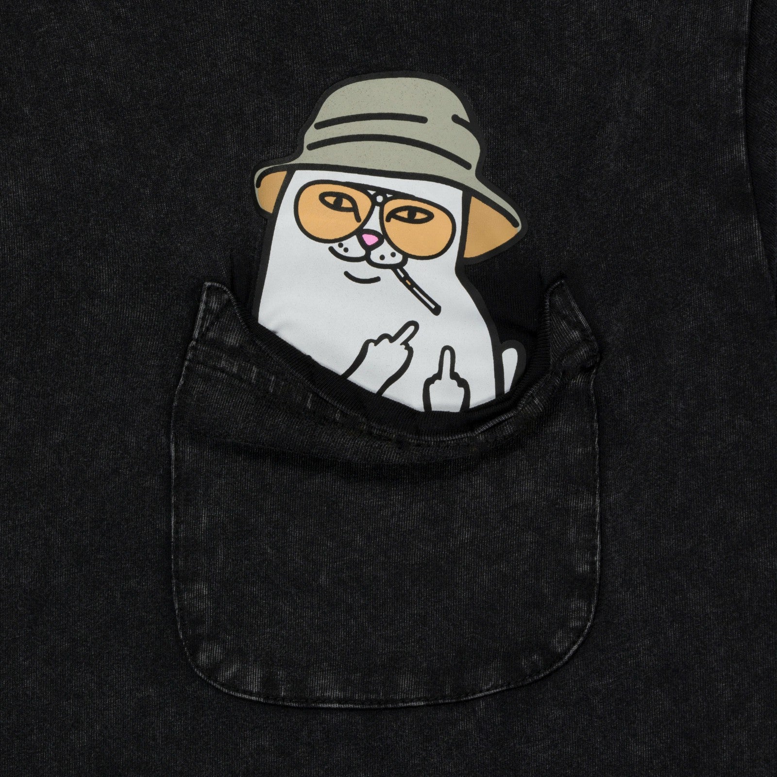 Nermal S Thompson Pocket Tee (Black Mineral Wash) - Ripndip