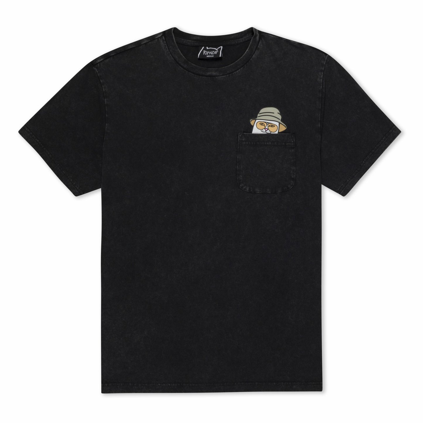 Nermal S Thompson Pocket Tee (Black Mineral Wash) - Ripndip