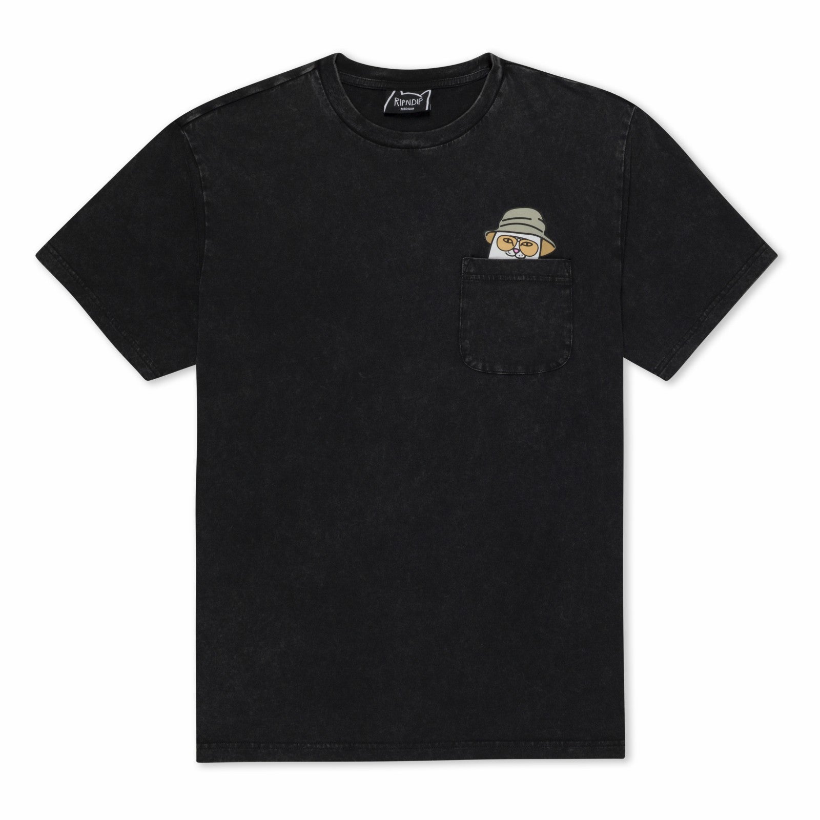Nermal S Thompson Pocket Tee (Black Mineral Wash) - Ripndip