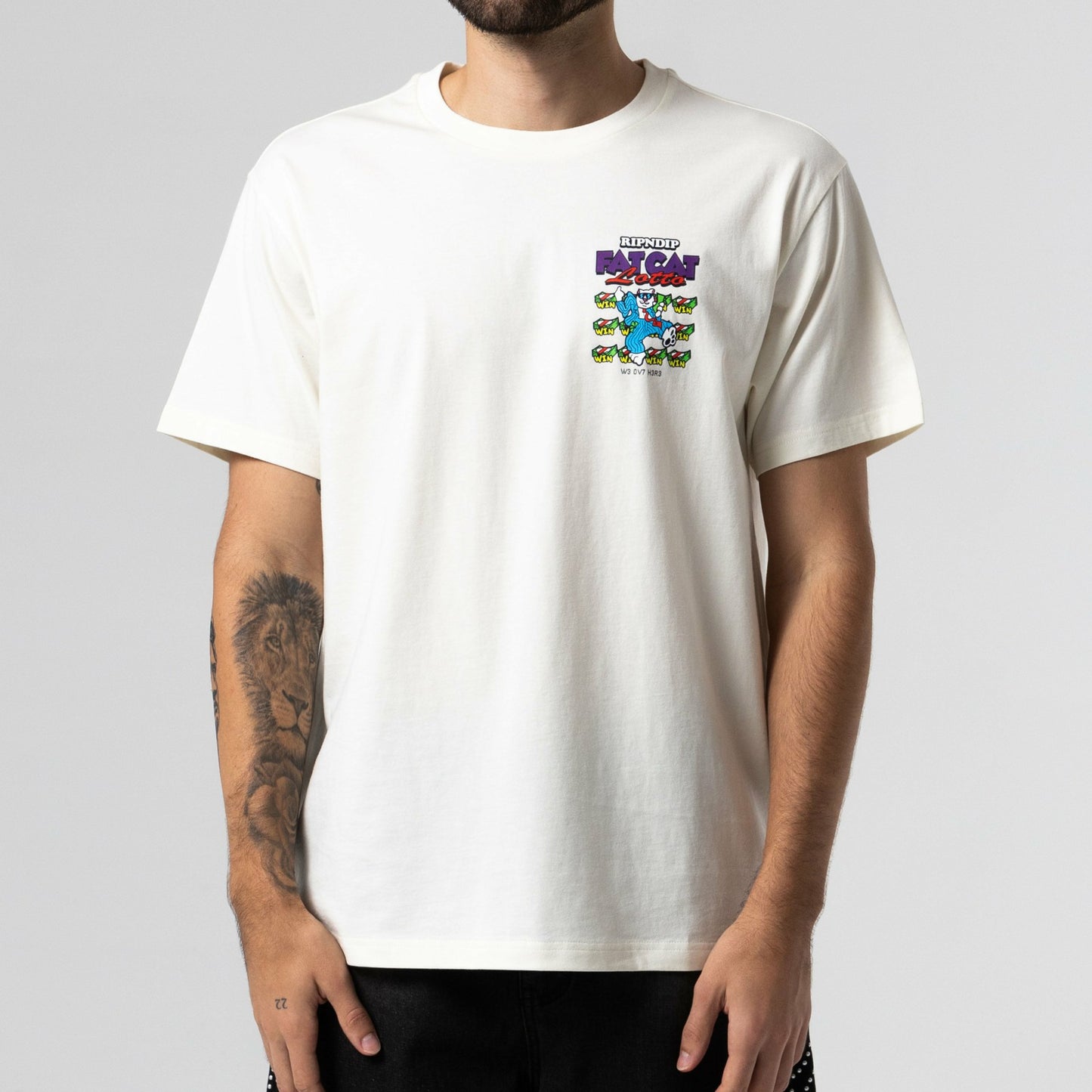 Fat Cat Tee (Bone) - Ripndip