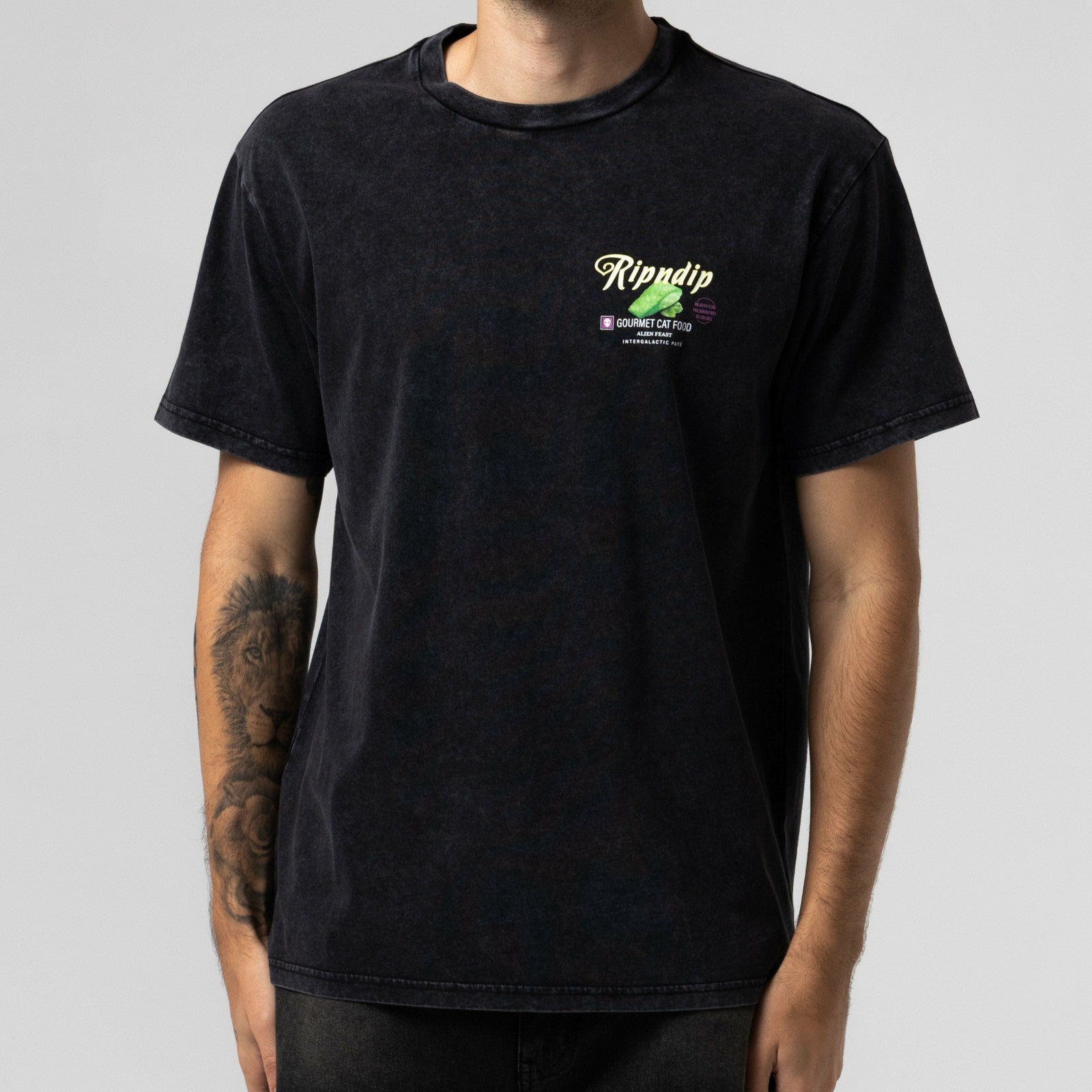 Gourmet Cat Food Tee (Black Vintage Wash) - Ripndip