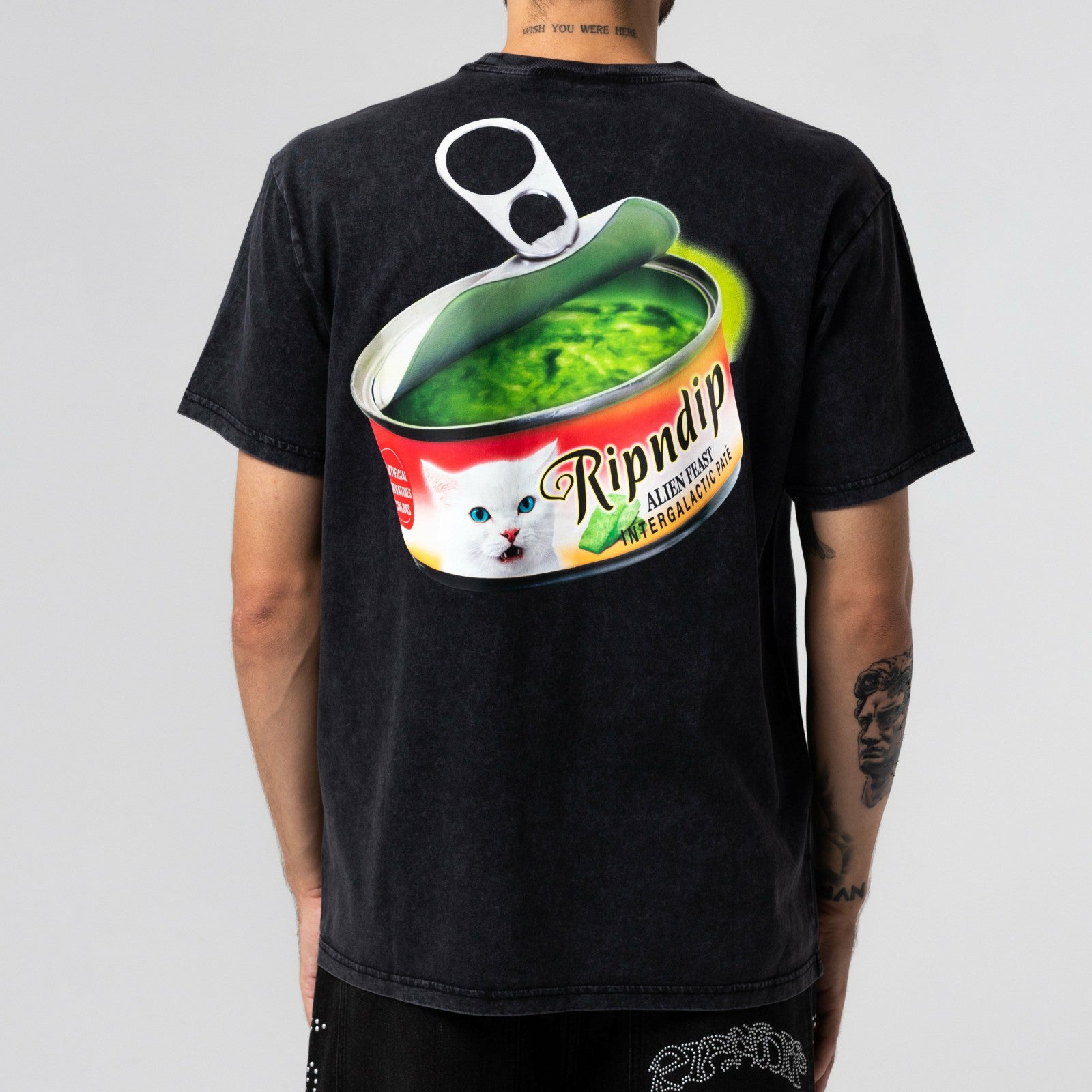 Gourmet Cat Food Tee (Black Vintage Wash) - Ripndip
