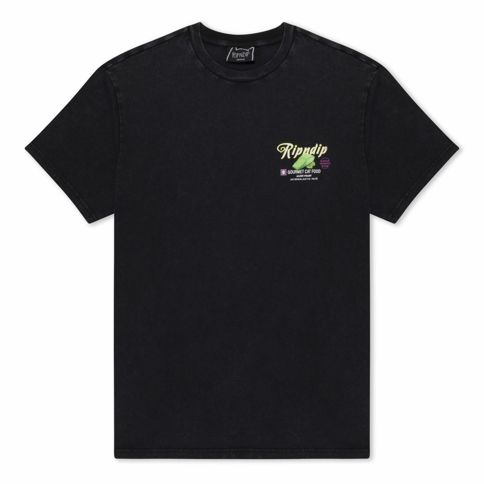 Gourmet Cat Food Tee (Black Vintage Wash) - Ripndip