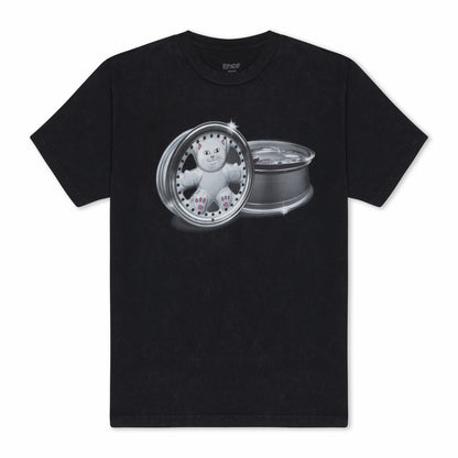 Nerm Wheels Tee (Black Vintage Wash) - Ripndip
