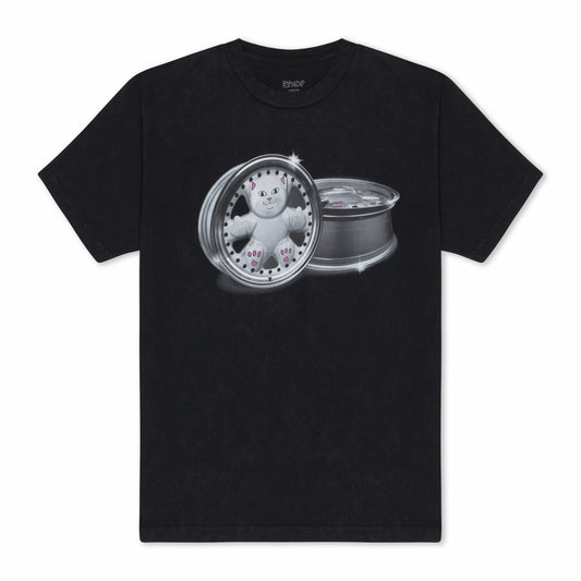 Nerm Wheels Tee (Black Vintage Wash) - Ripndip