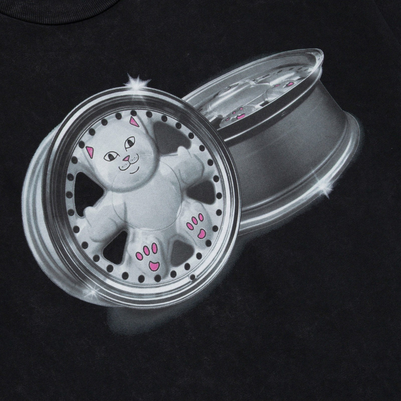Nerm Wheels Tee (Black Vintage Wash) - Ripndip