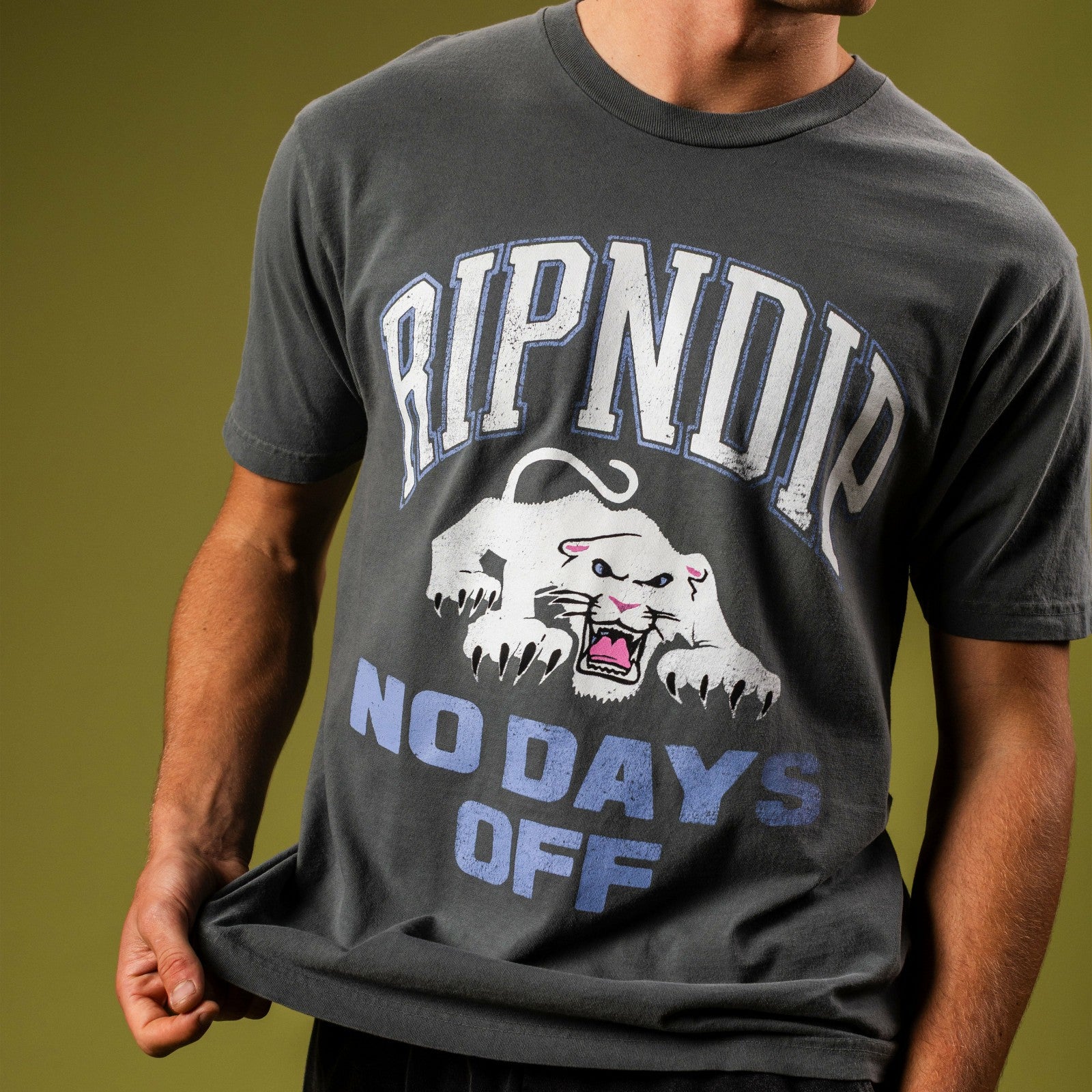 White Panther Tee (Charcoal) - Ripndip