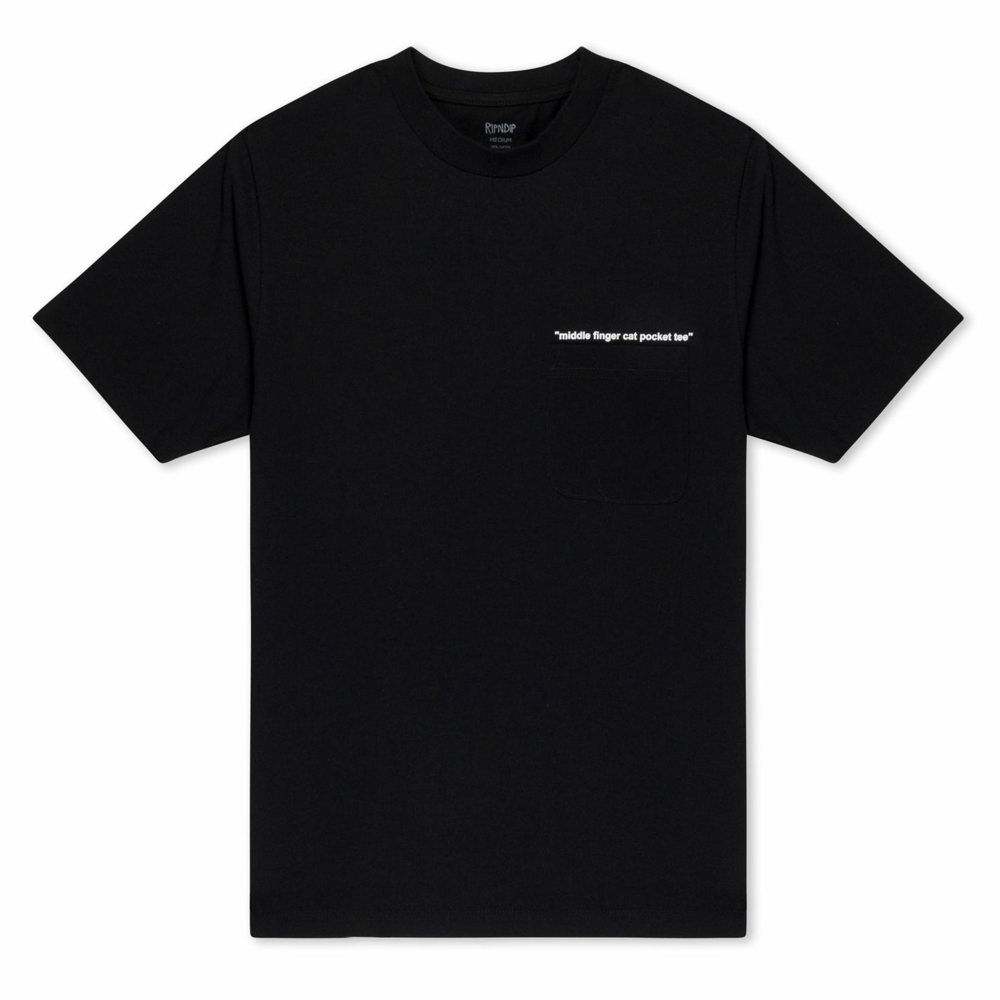 Middle Finger Cat Pocket Tee (Black) - Ripndip