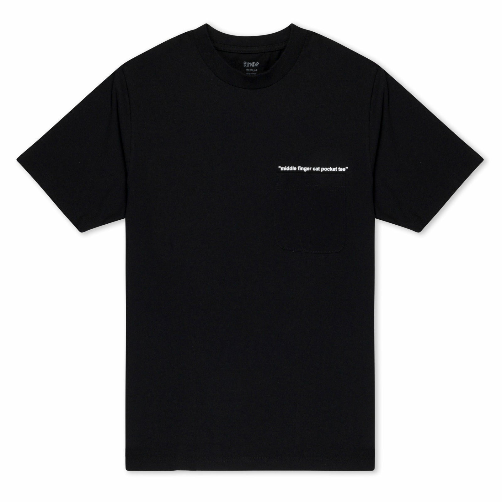 Middle Finger Cat Pocket Tee (Black) - Ripndip