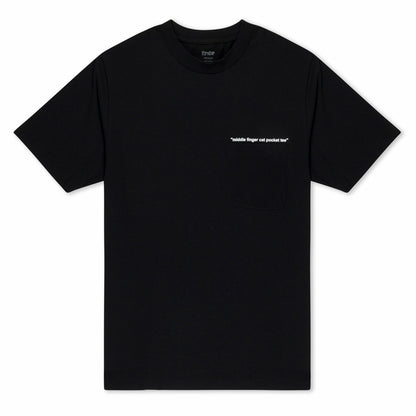 Middle Finger Cat Pocket Tee (Black) - Ripndip