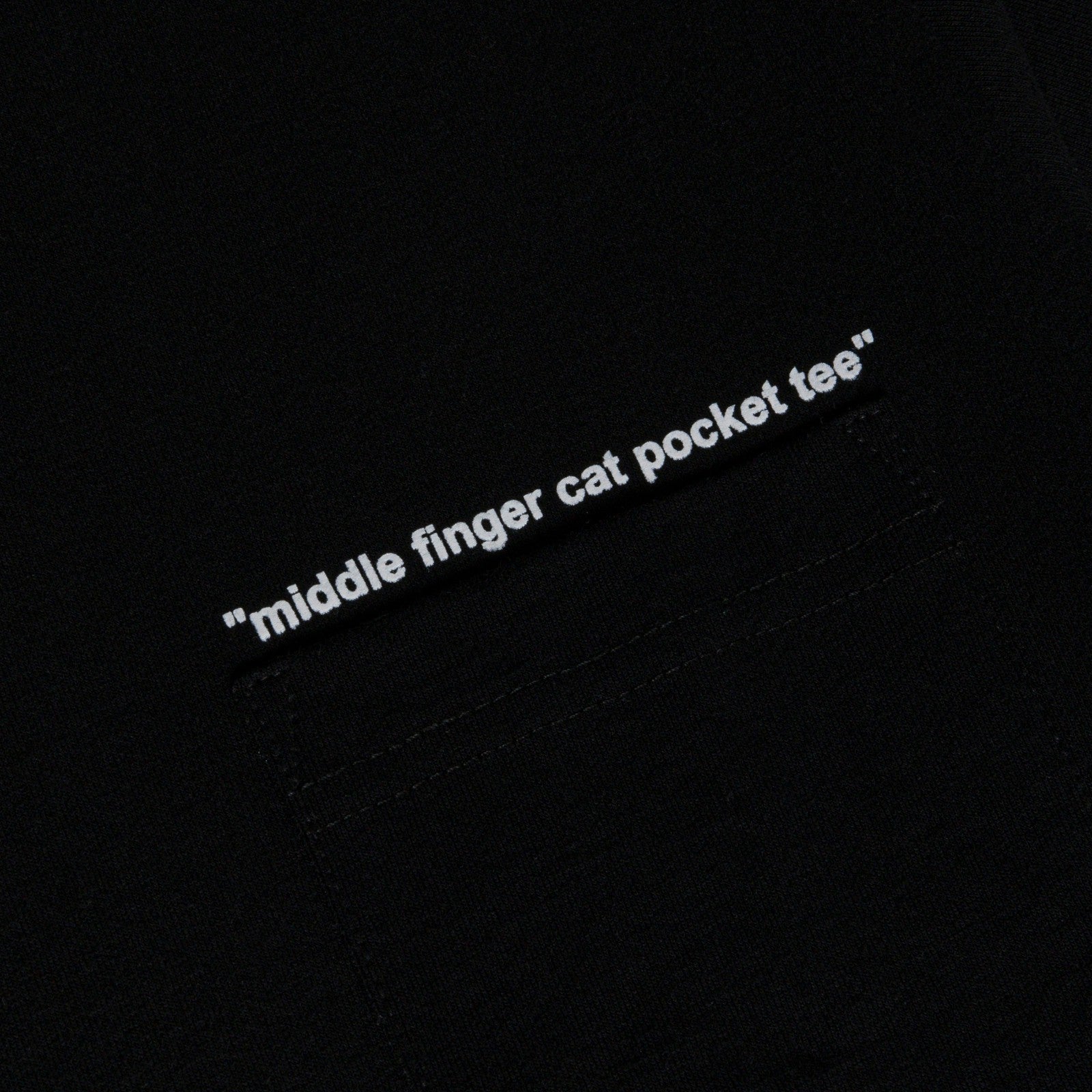 Middle Finger Cat Pocket Tee (Black) - Ripndip