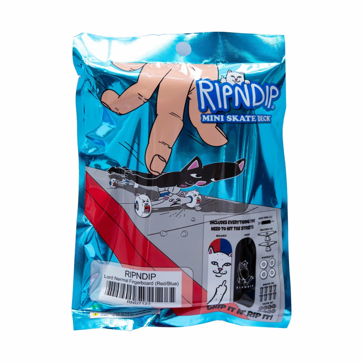 Lord Nermal Mini Skateboard (Red/Blue) - Ripndip